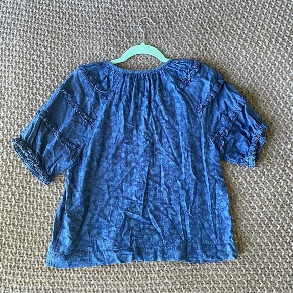 FAHERTY Bodhi Floral Raglan Sleeve Ruffle Top in Sz M - Picture 5 of 7